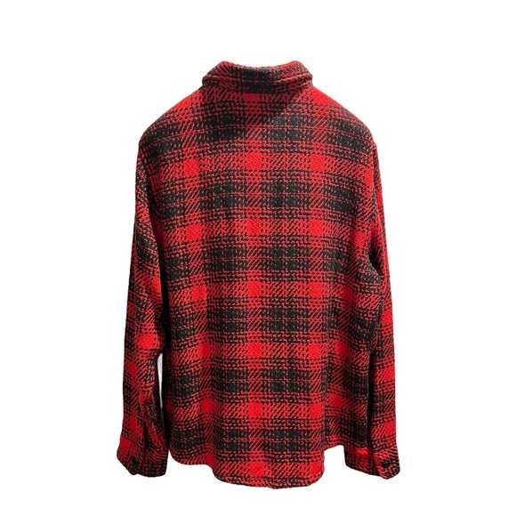 Outerknown Cloud Weave Men's Red Plaid Button Blanket Shirt Sz XL New Organic - Picture 6 of 7